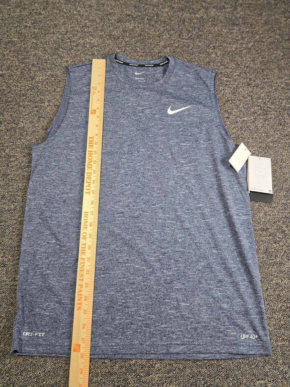 Nike Swim Mens Sleeveless Shirt UPF 40 SHIRT BLUE NWT
